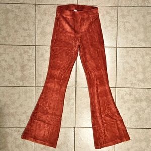 aerie Rust Corduroy Flare Pants
